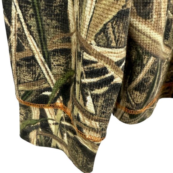 Mossy Oak Waffle Henley Shirt 2XL Camouflage Long Sleeve Tee Hunting Fishing - Picture 7 of 9